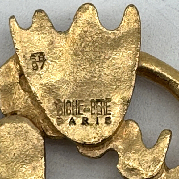 Biche De Bere Brooch Modernist Style Gold Tone Metal Paris Limited Edition 68/97 - Picture 7 of 8